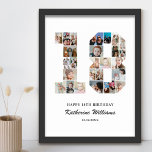 18:e födelsedag nummer 18 Anpassningsbar Fotokolla Poster<br><div class="desc">Fira tonårens milstolpe 18:e födelsedag med den här personligen 18 fotokollage poster. Anpassadets gåva är ett perfekt för att visning värdefulla minnen från ditt barns första år. Poster innehåller en samling foton som fångar in dessa speciella ögonblick och kan anpassas med ditt barns namn och födelsedatum. Det är ett unikt...</div>