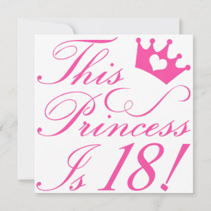 18:e födelsedag Princess Kort