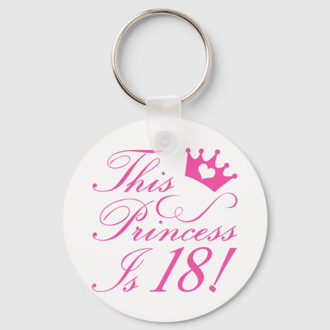 18:e födelsedag Princess Nyckelring (Framsida)