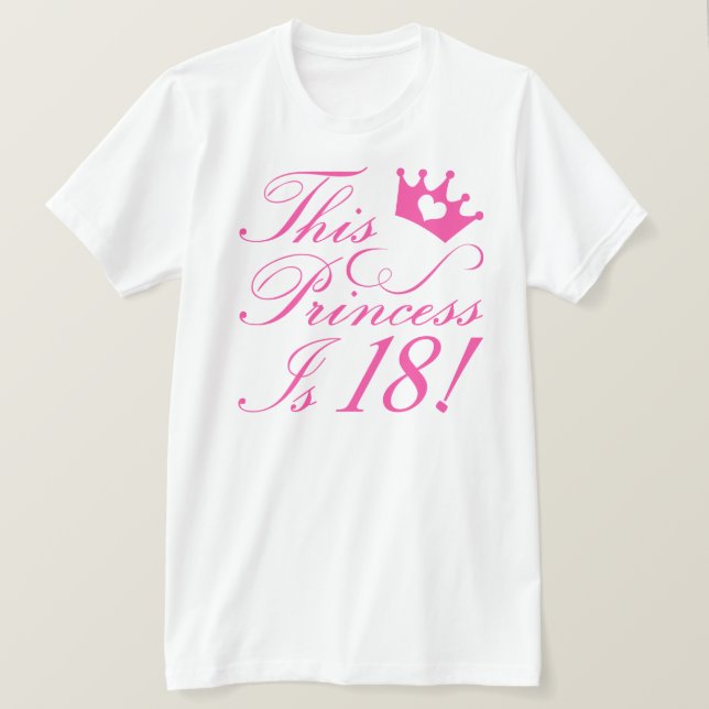 18:e födelsedag Princess T Shirt (Design framsida)