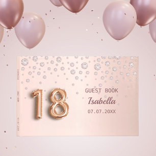 18:e födelsedag ro guld rosa diamanter gästböcker