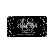 18:e födelsedag Silver Glitter Konfetti Black