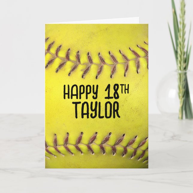 18:e födelsedag Softball Kort (Framsida)