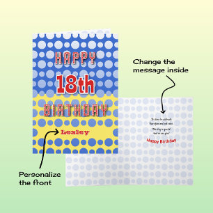 18:e födelsedag tillsätt namn-cirklar mönster kort