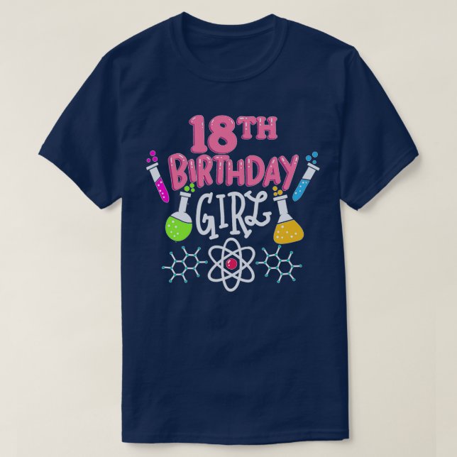 18:e födelsedag Vetenskaplig biologikemi Party T Shirt (Design framsida)