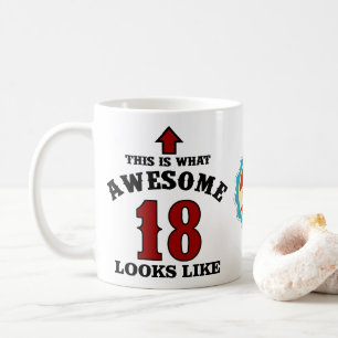 18:e födelsedagen 18 år gammal Personlig Red Fan Kaffemugg