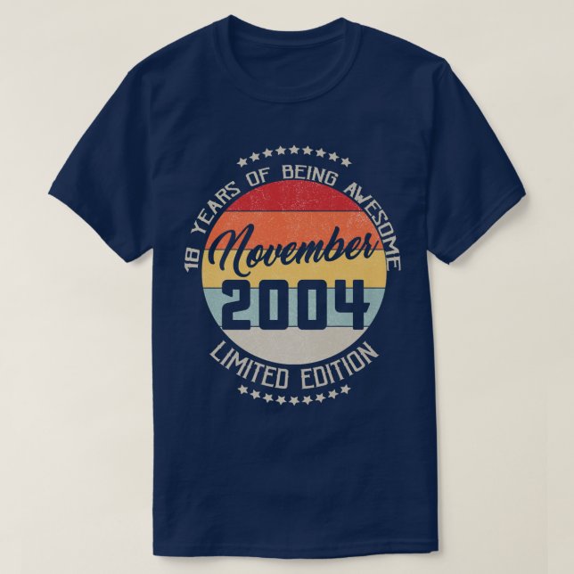 18:e födelsedagen 18 år  t shirt (Design framsida)