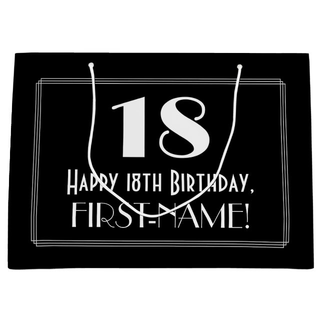 18:e födelsedagen: Art Deco Inspired Stil "18", Na (Framsidan)