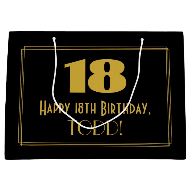 18:e födelsedagen - Art Deco Inspired Titta "18" o (Framsidan)