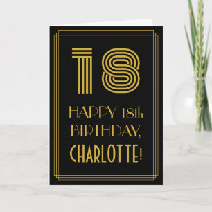 18:e födelsedagen: Art Deco Inspired Titta "18" oc Kort