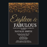 18:e födelsedagen artonde och Fabulous Guld Glitte Inbjudningar<br><div class="desc">18:e födelsedagsinbjudan. Arton och Fabulous. Svarta och Guld. Guld Glitter. Vuxens Födelsedagsfest. För manar eller kvinnor. Om du vill göra ytterligare anpassningar klickar du på knappen "Anpassa" och användor verktyg som är utformat för att ändra mallen.</div>