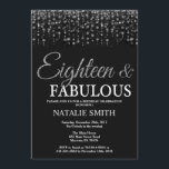 18:e födelsedagen artonde och Fabulous Silver Glit Inbjudningar<br><div class="desc">18:e födelsedagsinbjudan. Arton och Fabulous. Svarta och Silver. Silver Glitter. Vuxens Födelsedagsfest. För manar eller kvinnor. Om du vill göra ytterligare anpassningar klickar du på knappen "Anpassa" och användor verktyg som är utformat för att ändra mallen.</div>