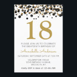 18:e födelsedagen Black Guld Glitter Gnistra Confe Inbjudningar<br><div class="desc">Fira din födelsedagskalender med den här 18:e födelsedagen Black Guld Glitter Gnistra Confetti Design Suite.</div>