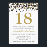 18:e födelsedagen Black Guld Glitter Gnistra Confe Inbjudningar<br><div class="desc">Fira din födelsedagskalender med den här 18:e födelsedagen Black Guld Glitter Gnistra Confetti Design Suite.</div>