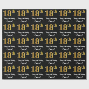 18:e födelsedagen: Elegant Luxurious Faux Guld Tit Presentpapper