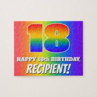 18:e födelsedagen - flerfärgad regnbåge Mönster ’1
