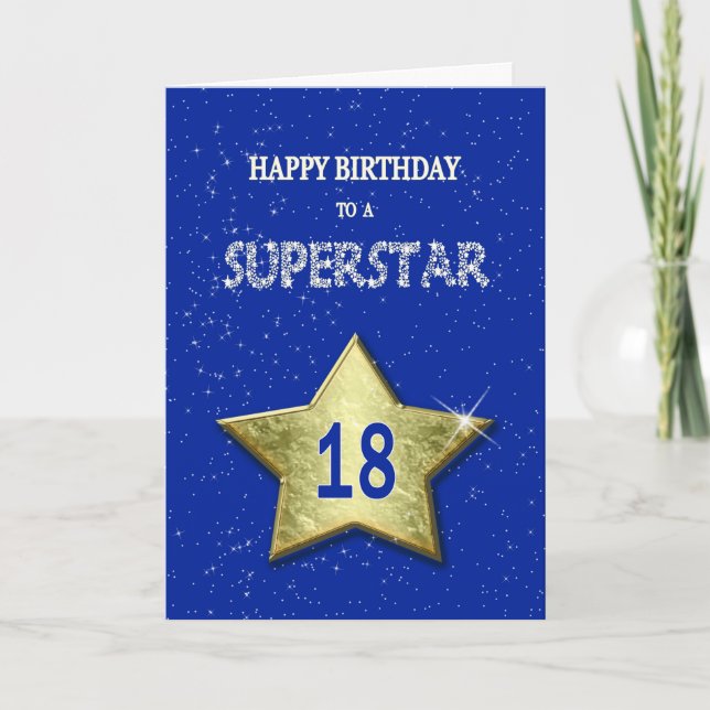18:e födelsedagen för en superstjärna kort (Framsida)