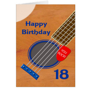 18:e födelsedagen Guitar Player Birthday Hälsningskort
