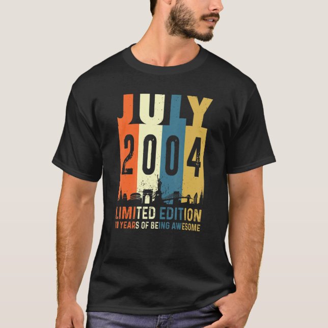 18:e födelsedagen i juli 2004 t shirt (Framsida)