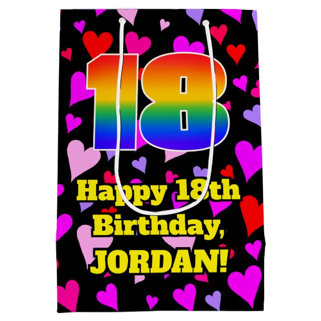 18:e födelsedagen: Loving Hearts Mönster, regnbåge (Baksidan)