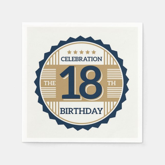 18:e födelsedagen pappersservett (Framsidan)