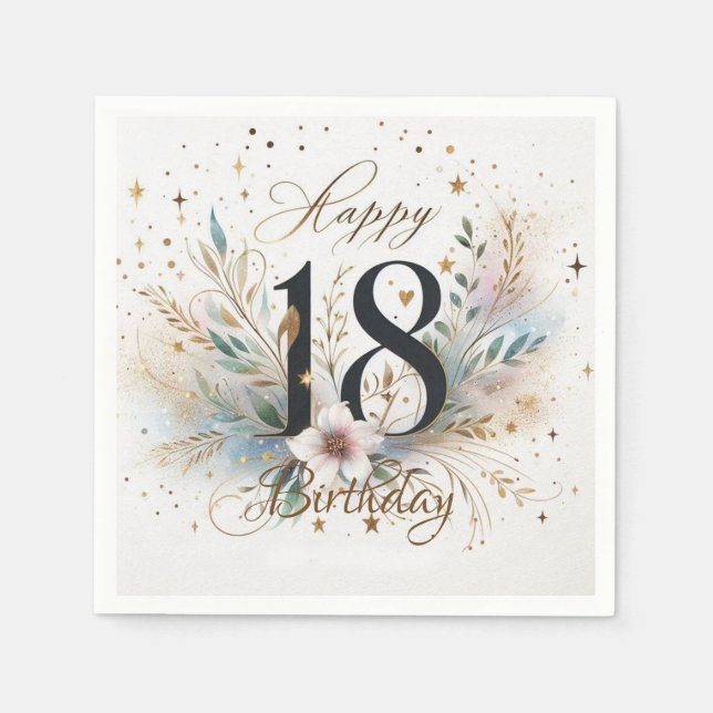 18:e födelsedagen pappersservett (Framsidan)