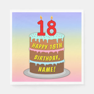 18:e födelsedagen: Roligt Cake and Candles + Anpas Pappersservett