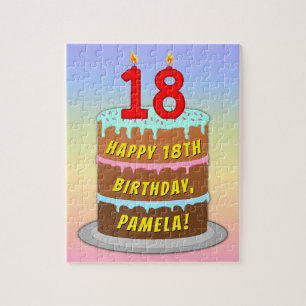 18:e födelsedagen: Roligt Cake and Candles + Anpas Pussel