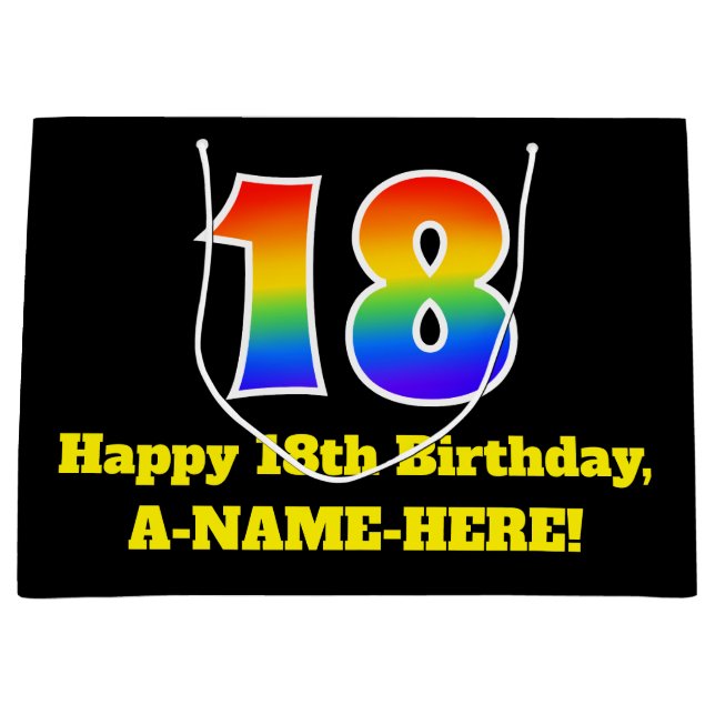 18:e födelsedagen ~ Roligt, färgstark, vibrant, re (Framsidan)