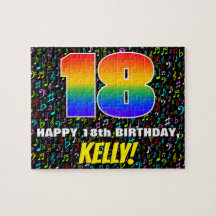 18:e födelsedagen - Roligt, färgstarka musiksymbol