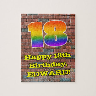 18:e födelsedagen: Roligt Graffiti-Inspired Rainb Pussel