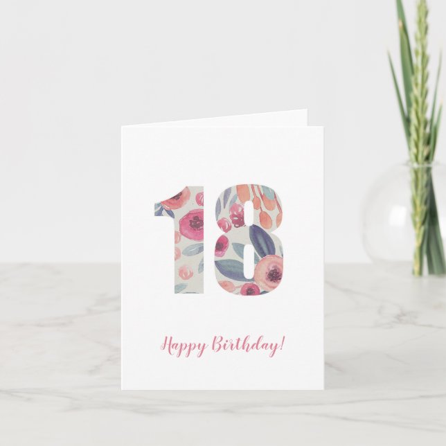18:e födelsedagen tack kort (Framsida)