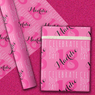 18:e födelsedagens Rosa Presentpapper