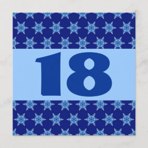18:e Födelsedagsfesten Festive Blue Stars W874 Inbjudningar