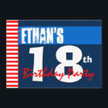 18:e Födelsedagsfesten Modern Rött vitt blått 2B2A Inbjudningar<br><div class="desc">18 ÅR ELLER ÅR Modern Rött vitt blått 2B2A Denna moderna utformning är ett roligt för inbjudan-folk att fira en födelsedag. All text är helt anpassade. Du kan experimentera med olika pappra typer genom att klicka på fliken "Inbjudningsalternativ" i högernas övre hörn. Jag rekommenderar den isskalade metalliska papper som ge...</div>