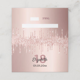 18:e födelsedagsfesten ro guld glitter rosa gnistr placeringskort
