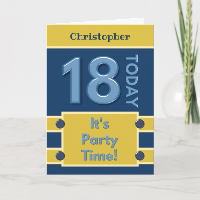 18:e Födelsedagsfesten Tunga och guld Kort (Framsida)