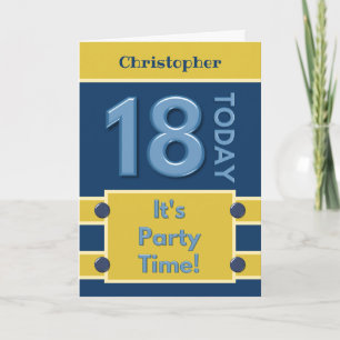 18:e Födelsedagsfesten Tunga och guld Kort