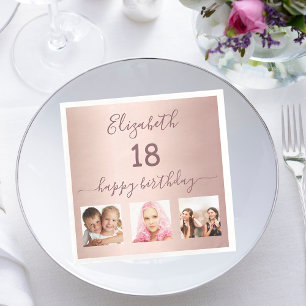 18:e födelsedagsfestens anpassningsbar foto ro gul pappersservett