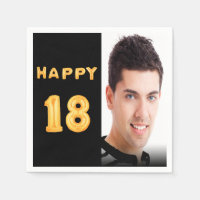 18:e födelsedagsfestens foto-guld-ballonger