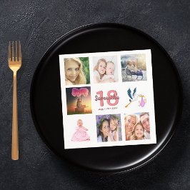 18:e födelsedagsfestens fotokollage pappersservett