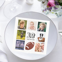 18:e födelsedagsfestens fotokollage-pojke