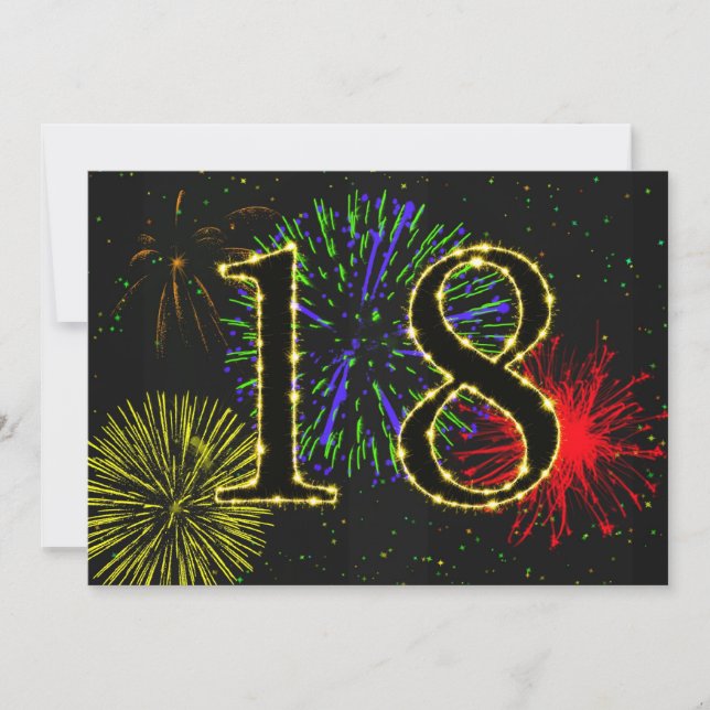 18:e födelsedagsfestens inbjudan (Framsida)