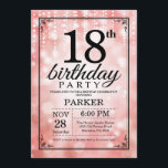 18:e födelsedagsinbjudan Rosa Glitter Inbjudningar<br><div class="desc">18:e födelsedagsinbjudan med Rosa String Ljus med Rosa Glitter bakgrund. Rosa Birthday. Vuxen Birthday. Manar eller Women Bday Inbjudan. 13:e 15:e 16:e 18:e 20:e 30:e 40:e 60:e 70:e 80:e 90:e 100:e, oavsett ålder. Om du vill göra ytterligare anpassningar klickar du på knappen "Anpassa" och användor verktyg som är utformat för...</div>