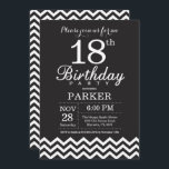 18:e födelsedagsinbjudan Svartvit Chevron Inbjudningar<br><div class="desc">18:e födelsedagsinbjudan till Black and White Chevron. Black and White. Vuxen Birthday. Man eller Women Bday Inbjudan. Om du vill göra ytterligare anpassningar klickar du på knappen "Anpassa" och användor verktyg som är utformat för att ändra mallen.</div>