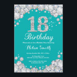 18:e födelsedagsinbjudan Teal och Silver Diamond Inbjudningar<br><div class="desc">18:e födelsedagsinbjudan. Teal och Silver Rhinestone Diamond Teal Turcos Aqua Background. Elegant Birthday Bash inbjudan. Vuxen Birthday. Kvinnor på födelsedagen. Manar födelsedag. Om du vill göra ytterligare anpassningar klickar du på knappen "Anpassa" och användor verktyg som är utformat för att ändra mallen.</div>