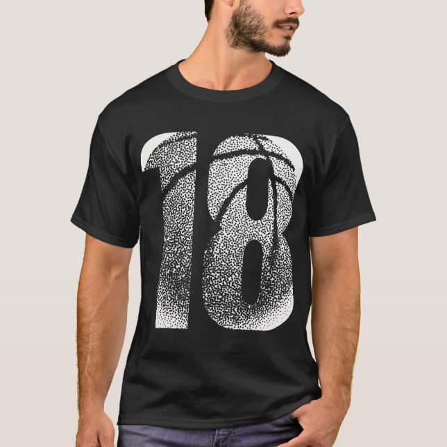 18:e födelsedagspressspelaren Basketball Player 18 T Shirt (Framsida)