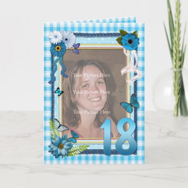 18:e fotokort för en födelsedag kort (Framsida)