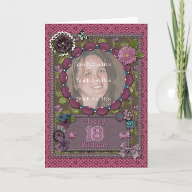 18:e fotokort för en födelsedag kort (Framsida)