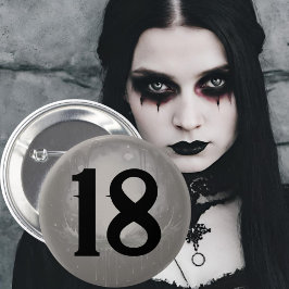 18:e Goth Birthday-åldersbrige Gothic grunge-mörke Knapp